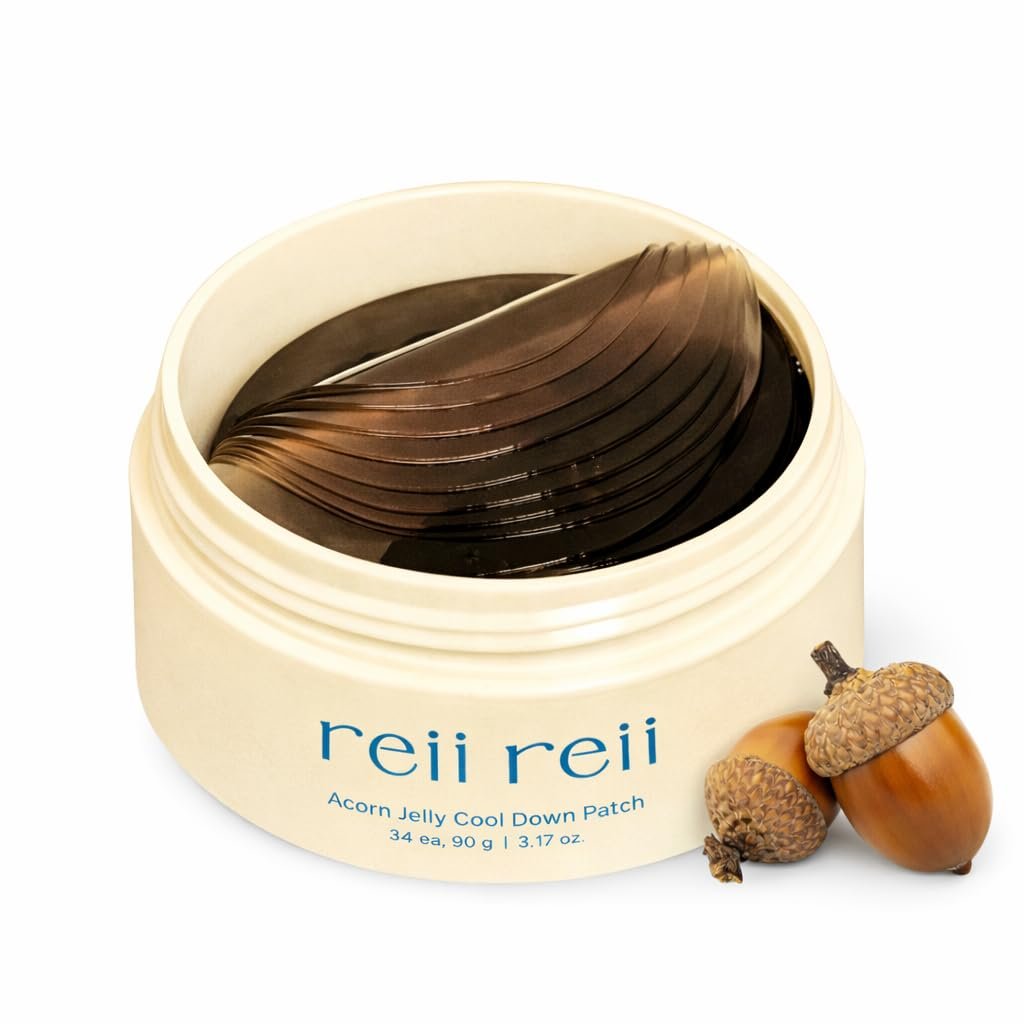 reii reii Acorn Jelly CoolDown Patch – Vegane Hydrogel-Pflaster mit Dotori-Extrakt & Gletscherwasser für sofortige Kühlung & beruhigende Linderung – Rutschfester Sitz, Korean Skincare (34 Stück)