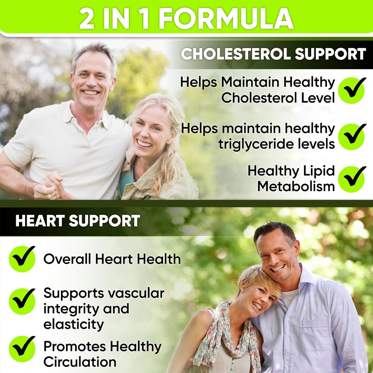 Herzgesundheit Cholesterin Supplemente - Cholesterin Gesundheit & Herzunterstützung mit Pflanzensterinen, Niacin & Knoblauchpulver. Vitaminpillen für gesundes Cholesterin und gesundes Herz. Zweimonatsvorrat.