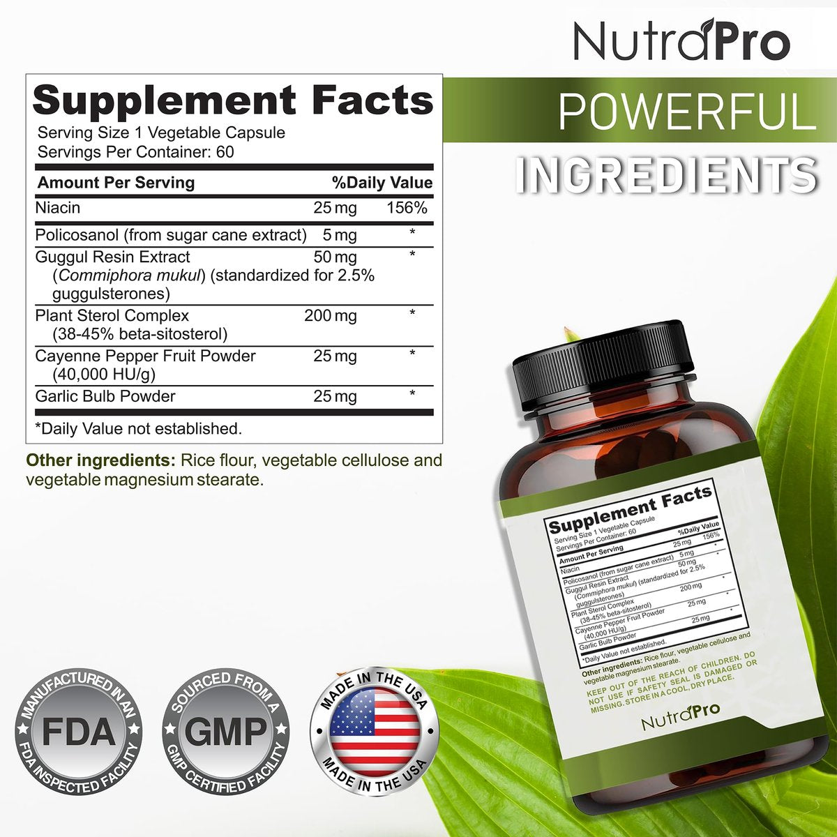 Herzgesundheit Cholesterin Supplemente - Cholesterin Gesundheit & Herzunterstützung mit Pflanzensterinen, Niacin & Knoblauchpulver. Vitaminpillen für gesundes Cholesterin und gesundes Herz. Zweimonatsvorrat.
