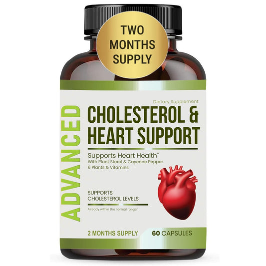 Herzgesundheit Cholesterin Supplemente - Cholesterin Gesundheit & Herzunterstützung mit Pflanzensterinen, Niacin & Knoblauchpulver. Vitaminpillen für gesundes Cholesterin und gesundes Herz. Zweimonatsvorrat.