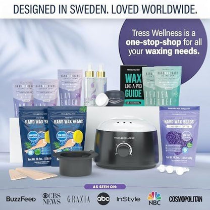 Tress Wellness Deluxe Enthaarungsset für empfindliche Haut – Gesicht & Körper, inklusive Vor- und Nachbehandlungsspray, einfach anzuwenden – für Gesicht, Bikini, Brazilian & Ganzkörper, Schwarz & Weiß
