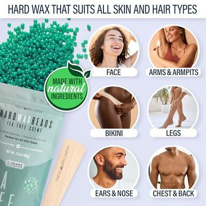 Tress Wellness Deluxe Enthaarungsset für empfindliche Haut – Gesicht & Körper, inklusive Vor- und Nachbehandlungsspray, einfach anzuwenden – für Gesicht, Bikini, Brazilian & Ganzkörper, Schwarz & Weiß