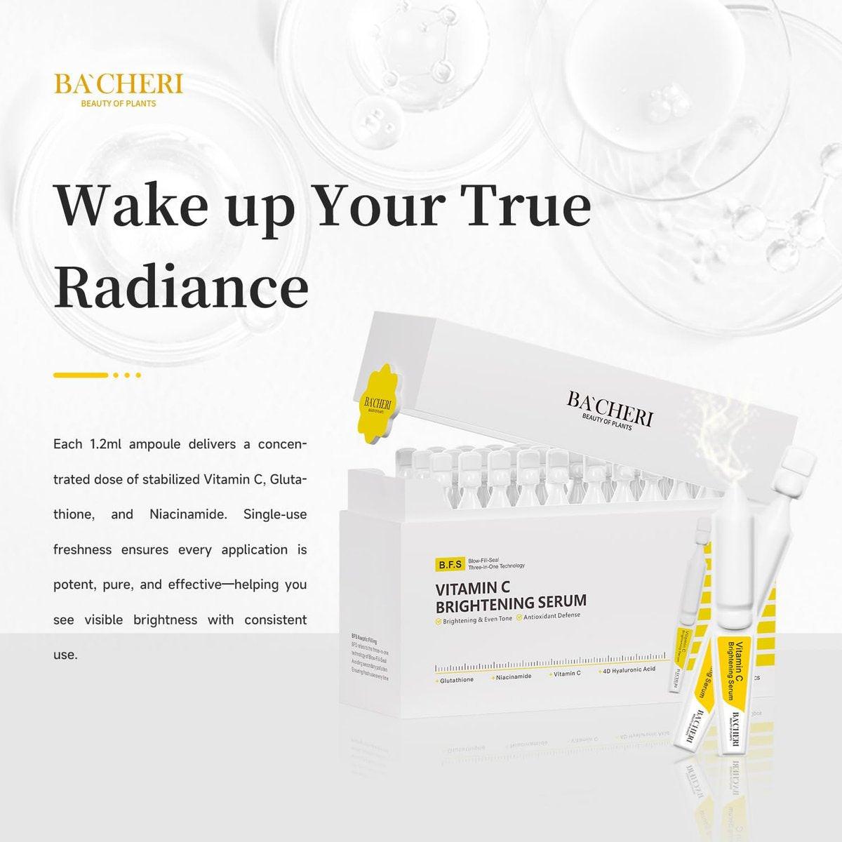 Vitamin C Brightening Serum für das Gesicht – Antioxidative Hydratisierende Ampullen mit Glutathion, Niacinamid & Hyaluronsäure – Tägliche Hautpflege für ungleichmäßigen Teint, dunkle Flecken & empfindliche trockene Haut – 1,2 ml x 30
