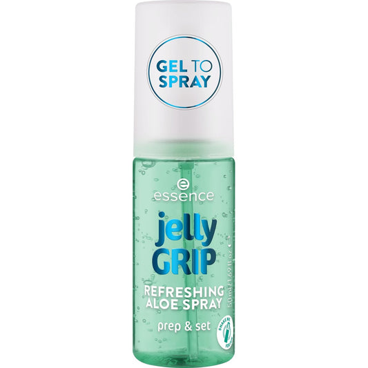 essence Jelly Grip Erfrischendes Aloe Spray | Feuchtigkeitsspendender Gel-to-Mist mit Aloe Vera für einen frischen, leuchtenden Teint | Bereitet vor, setzt und erfrischt Make-up | Vegan & tierversuchsfrei