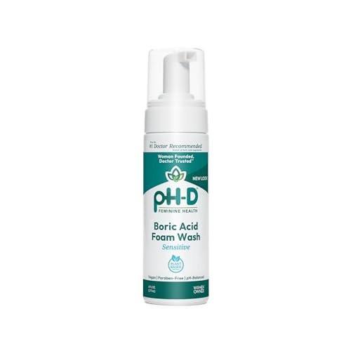 pH-D Feminine Health - Borsäure-Schaumwaschung - pH-ausgeglichen, parabenfrei und pflanzlich (empfindlich, 177 ml)