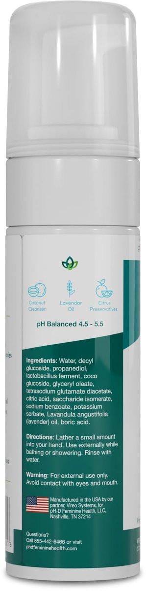 pH-D Feminine Health - Borsäure-Schaumwaschung - pH-ausgeglichen, parabenfrei und pflanzlich (empfindlich, 177 ml)