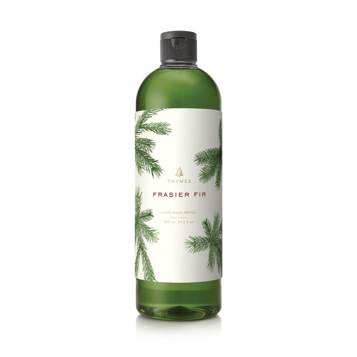 Thymes Handseife Nachfüllbeutel - Leicht duftende flüssige Handseife für Bad und Küche Nachfüllung - Feuchtigkeitsspendende Formel mit natürlichen Inhaltsstoffen (Frasier Fir, 24,5 fl oz)