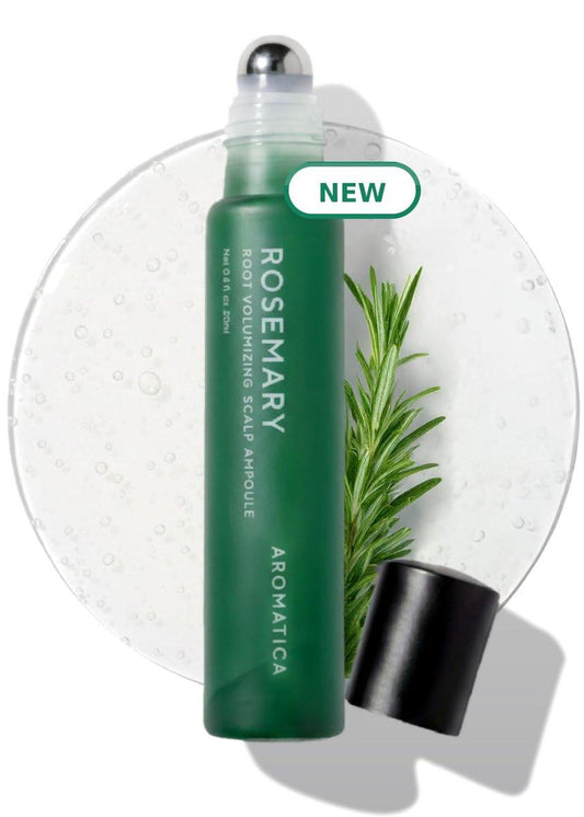 AROMATICA Rosmarin Haarwuchs Stimulierendes Kopfhaut Serum mit Koffein & Rosmarinöl – Kühlende Roll-On Pflege (20 ml)