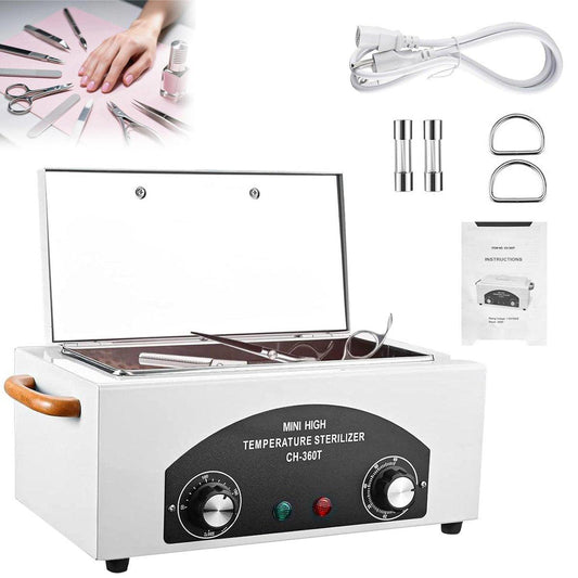 Hochtemperatur-Sterilisator Autoklavmaschine, 110V 300W 1,5L Metallwerkzeug-Reinigungsmaschine, Nagelwerkzeug-Sterilisator mit Timer für Friseur-, Schönheits-, Haar- und Nagel-Metallwerkzeuge