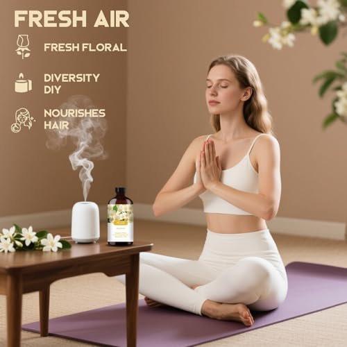 Jasmin ätherisches Öl – Jasmin Duftöl für Romantik, Diffuser, Luftbefeuchter, Massage, DIY-Kerzen, Seife, Hautpflege, Yoga, Geschenkfertig – MLYNKL Jasmin Öl (130 ml / 4,33 fl oz)