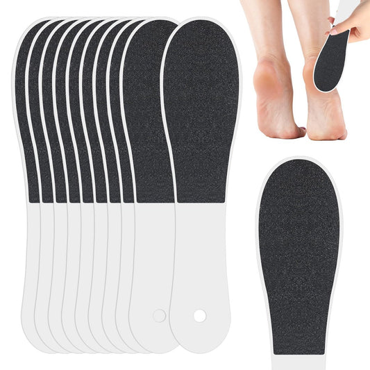 10er-Pack Fußfeile, Hornhautentferner, professionelles Sandpapier-Pediküre-Werkzeug, doppelseitiger Fußschrubber, Schaber für abgestorbene Haut, Fußraspel für Frauen, Männer, Maniküre, Beauty-Shop, Spa