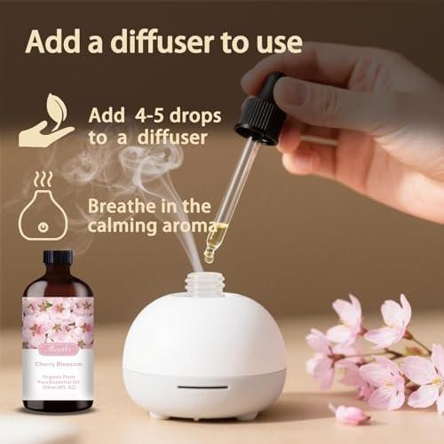 Kirschblüten Duftöl – MLYNKL Kirschblütenöl für Diffuser, Luftbefeuchter, DIY Kerzen, Seife, Blütenduft, Zuhause, Geschenk (130 ml)