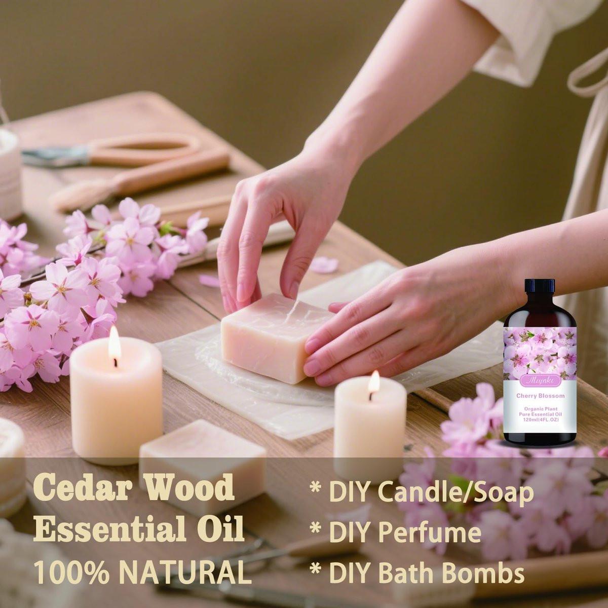 Kirschblüten Duftöl – MLYNKL Kirschblütenöl für Diffuser, Luftbefeuchter, DIY Kerzen, Seife, Blütenduft, Zuhause, Geschenk (130 ml)