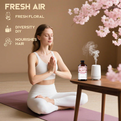 Kirschblüten Duftöl – MLYNKL Kirschblütenöl für Diffuser, Luftbefeuchter, DIY Kerzen, Seife, Blütenduft, Zuhause, Geschenk (130 ml)