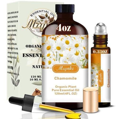 Kamillen Ätherisches Öl – Kamillenduftöl für Schlafhilfe, Diffuser, Luftbefeuchter, Massage, DIY Seife, Kerze, Hautpflege, Geschenkfertig – MLYNKL Kamillenöle (130 ml)