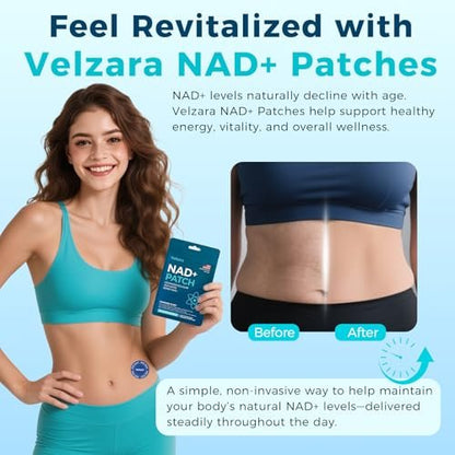 Velzara NAD+ Patches – Bequemer Alltagsträger, vegan, wasserresistent, 30 Patches