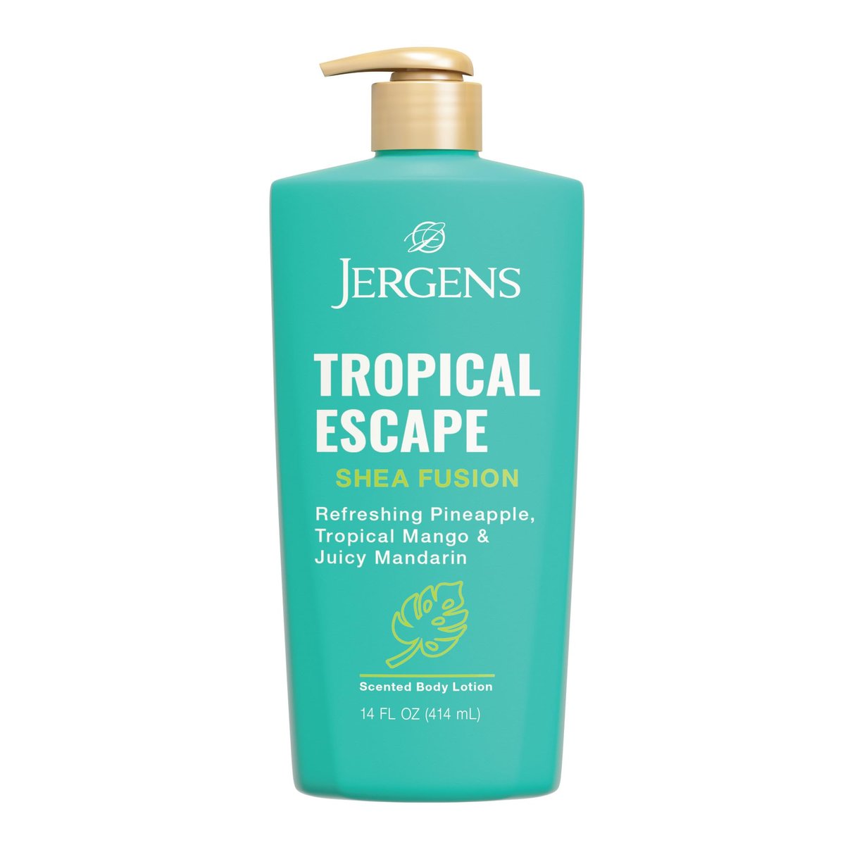Jergens Shea Fusion Tropical Escape Body Lotion – Feuchtigkeitsspendende Körperlotion mit Sheabutter und Vitamin E, 414 ml