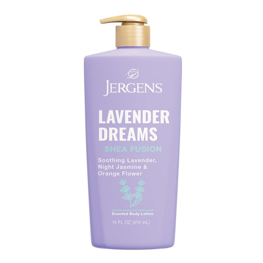 Jergens Shea Fusion Lavender Dreams Body Lotion – Feuchtigkeitsspendende Lotion mit Sheabutter und Vitamin E, 414 ml