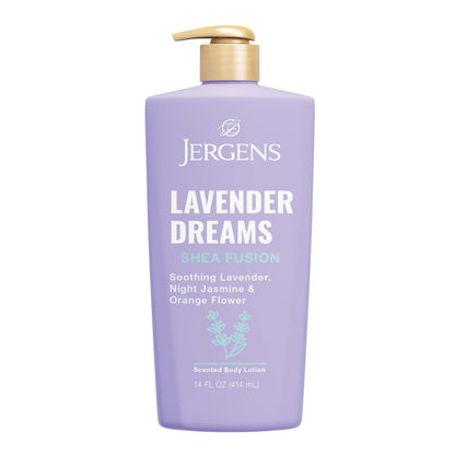 Jergens Shea Fusion Lavender Dreams Body Lotion – Feuchtigkeitsspendende Lotion mit Sheabutter und Vitamin E, 414 ml