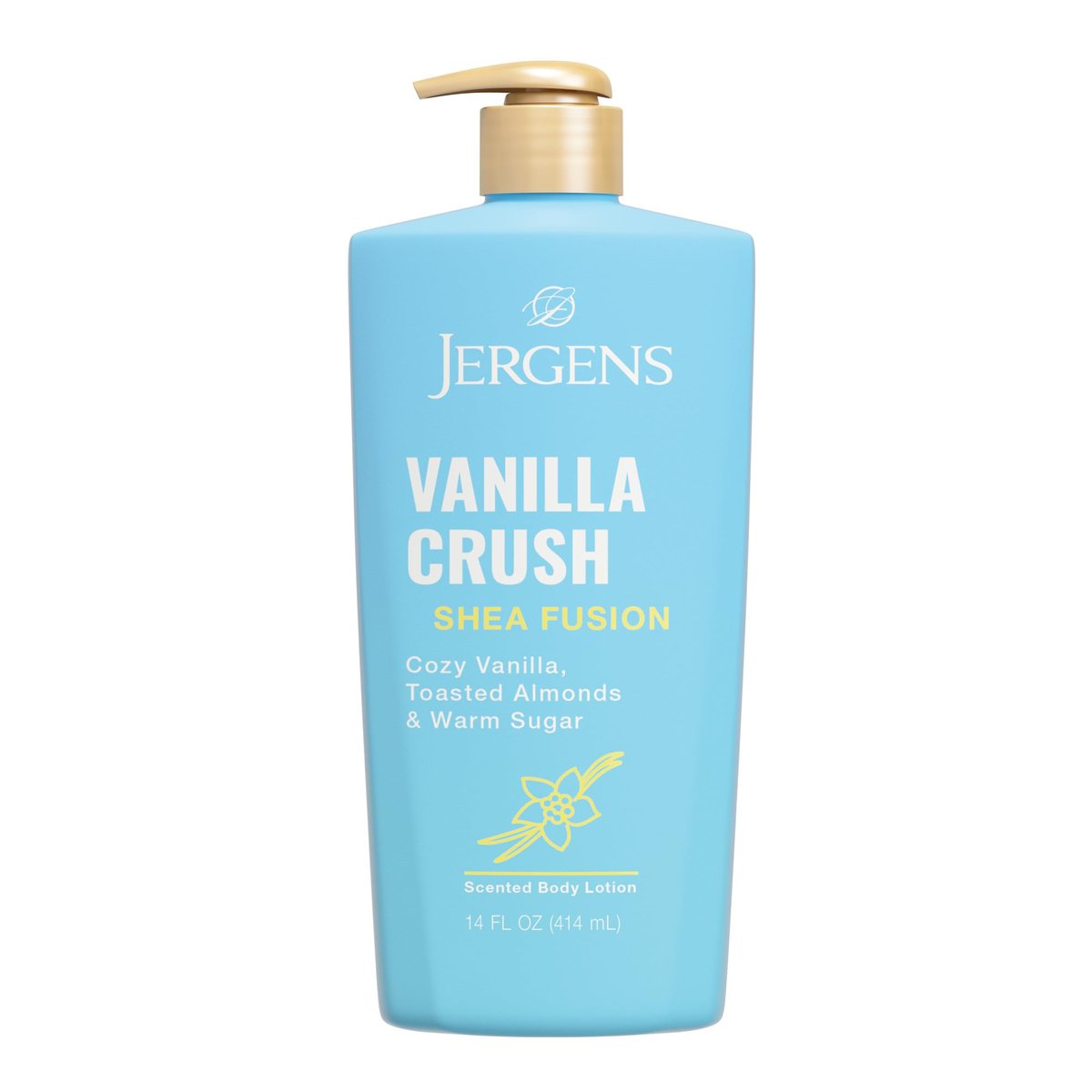 Jergens Shea Fusion Vanilla Crush Body Lotion für trockene Haut, feuchtigkeitsspendende Körperlotion mit Sheabutter und Vitamin E, 414 ml