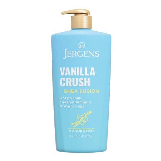 Jergens Shea Fusion Vanilla Crush Body Lotion für trockene Haut, feuchtigkeitsspendende Körperlotion mit Sheabutter und Vitamin E, 414 ml