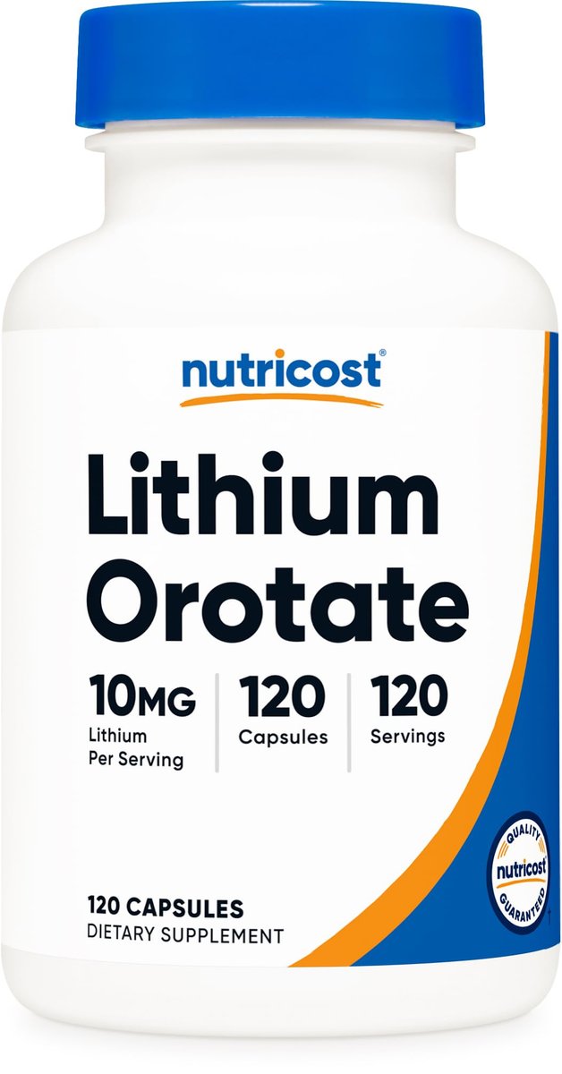 Nutricost Lithiumorotat (10 mg) - 120 Kapseln - Veganes Lithiumpräparat, GMO-frei, glutenfrei