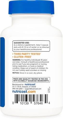 Nutricost Lithiumorotat (10 mg) - 120 Kapseln - Veganes Lithiumpräparat, GMO-frei, glutenfrei
