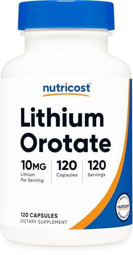Nutricost Lithiumorotat (10 mg) - 120 Kapseln - Veganes Lithiumpräparat, GMO-frei, glutenfrei