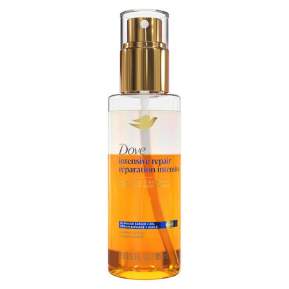 Dove Damage Therapy Intensive Repair mit Amino Serum Bi-Phase Serum + Öl Haarspray für Glanz, Frizz-Kontrolle und Spliss 3,9 oz