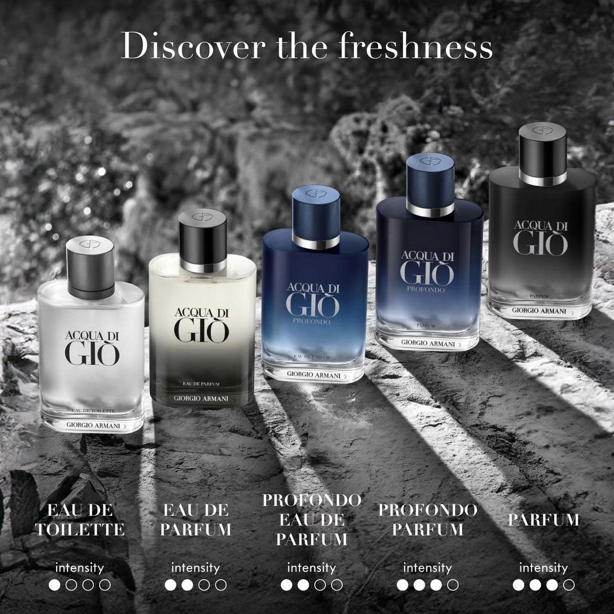 Armani Beauty Acqua di Giò – Eau de Toilette – Herrenparfüm Set ($130 Wert) – Volle Größe (1,7 Fl Oz) & Reisegröße (0,5 Fl Oz)