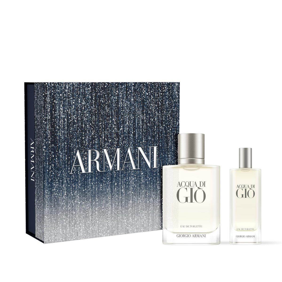 Armani Beauty Acqua di Giò – Eau de Toilette – Herrenparfüm Set ($130 Wert) – Volle Größe (1,7 Fl Oz) & Reisegröße (0,5 Fl Oz)