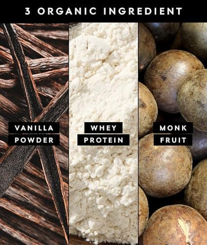 Truvani Bio Molkenproteinpulver Vanille | 20g Weideprotein | USDA Bio & Non-GMO | Glutenfrei | Ohne Gummi, Soja, Stevia & Zuckerzusatz