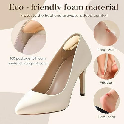 8 Paar Fersenpolster für Schuhe – Weiche Fersenkissen, Anti-Rutsch-Einlagen für zu große Schuhe, Blasenschutz & Fersenschmerzen (Beige und Schwarz)