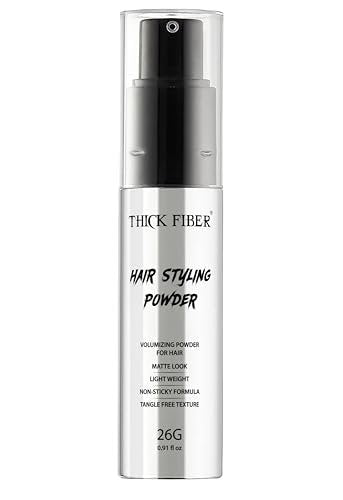 Thick Fiber Haarstyling-Puder – Knotenfrei, nicht klebrig, keine weißen Rückstände – Tonerdebasiertes Puder für Volumen & Textur – Matter Finish für Frauen und Männer – Mittlerer Halt – 26g