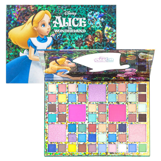 Alice im Wunderland 55-Farben Lidschatten-Palette mit Spiegel – Shimmer & Matt, Makeup für Mädchen & Teens, von Townley Girl