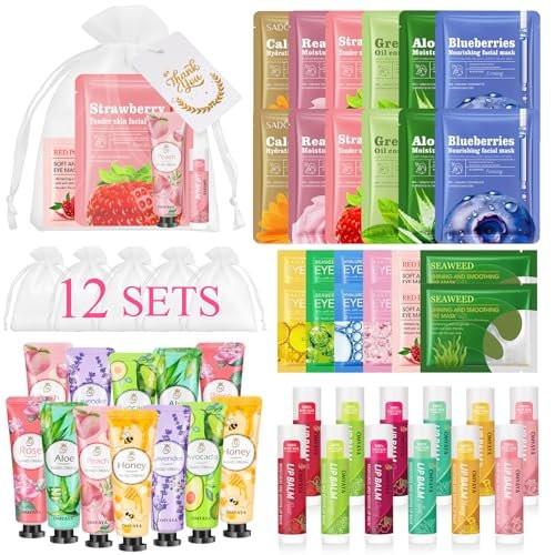 72-teiliges Geschenkset für Frauen: Gesichtsmasken, Lippenbalsam, Handcremes & Augenpflaster – Spa-Party-Geschenke für Braut, Baby-Dusche, Schlafparty, Weihnachtsstrumpffüller