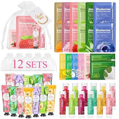 72-teiliges Geschenkset für Frauen: Gesichtsmasken, Lippenbalsam, Handcremes & Augenpflaster – Spa-Party-Geschenke für Braut, Baby-Dusche, Schlafparty, Weihnachtsstrumpffüller