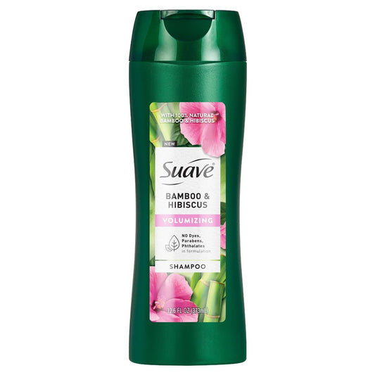 Suave Bamboo & Hibiscus Volumizing Shampoo – Für feines und plattes Haar, salonbewährtes System für mehr Volumen und Fülle, 12,6 oz