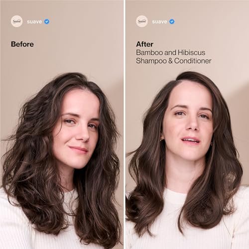 Suave Bamboo & Hibiscus Volumizing Shampoo – Für feines und plattes Haar, salonbewährtes System für mehr Volumen und Fülle, 12,6 oz