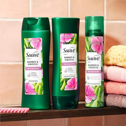 Suave Bamboo & Hibiscus Volumizing Shampoo – Für feines und plattes Haar, salonbewährtes System für mehr Volumen und Fülle, 12,6 oz