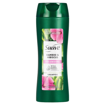 Suave Bamboo & Hibiscus Volumizing Shampoo – Für feines und plattes Haar, salonbewährtes System für mehr Volumen und Fülle, 12,6 oz