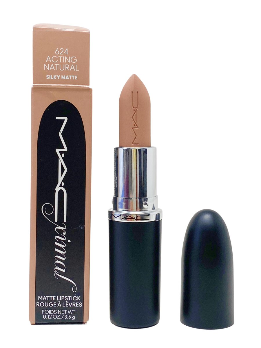 MAC Ximal Silky Matt Lipstick - 624 Acting Natural (Warmer, heller, nackter Beige-Ton) 3,5 g