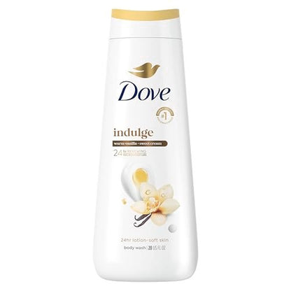 Dove Indulge Body Wash Warm Vanilla + Sweet Cream – 20 Fl Oz für hydratisierte und weiche Haut