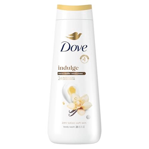 Dove Indulge Body Wash Warm Vanilla + Sweet Cream – 20 Fl Oz für hydratisierte und weiche Haut