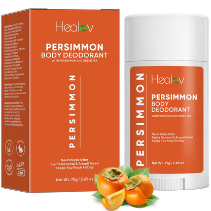 Persimmon Deodorant – Natürlicher Ganzkörper-Deodorant für Männer und Frauen – Japanischer Persimmon-Extrakt beseitigt Körpergeruch und Altersgeruch – Extra stark, aluminiumfrei, langanhaltend