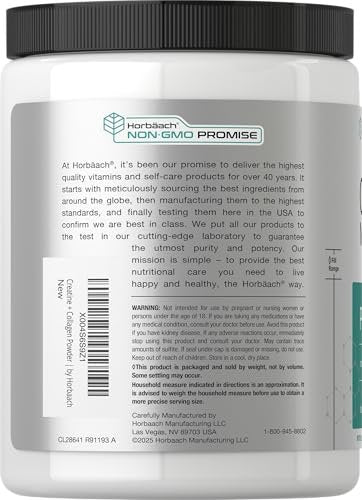 Horbäach Creatin-Monohydrat-Pulver mit Kollagen und L-Taurin – 10,05 oz, ungesüßt, für Frauen und Männer, Nicht-GVO, glutenfrei