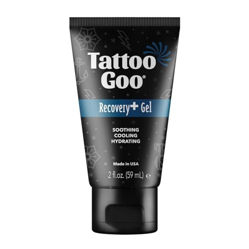 Tattoo Goo Recovery Gel – 60 ml Tattoo Nachsorge Gel für frische Tattoos, feuchtigkeitsspendend, nicht fettend, beruhigt Rötungen & Juckreiz, mit Panthenol, Allantoin & Glycerin, für leuchtendere Farben