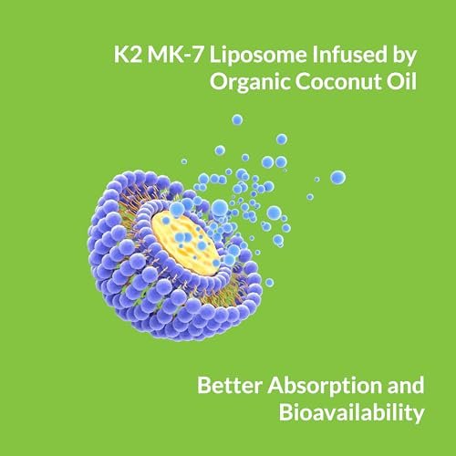 UpNourish Liposomales Vitamin K2 MK7 180 mcg – 180 K2 Vitamin Kapseln für Frauen und Männer – VIT K2 MK-7 mit hoher Absorption