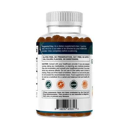 Vitamatic Ginkgo Biloba & Bacopa Gummis – Pflanzlicher Extrakt – Natürlicher Pfirsichgeschmack – Vegan, Non-GMO, Glutenfrei – Nahrungsergänzungsmittel – 60 Stück