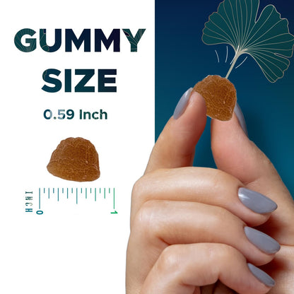 Vitamatic Ginkgo Biloba & Bacopa Gummis – Pflanzlicher Extrakt – Natürlicher Pfirsichgeschmack – Vegan, Non-GMO, Glutenfrei – Nahrungsergänzungsmittel – 60 Stück